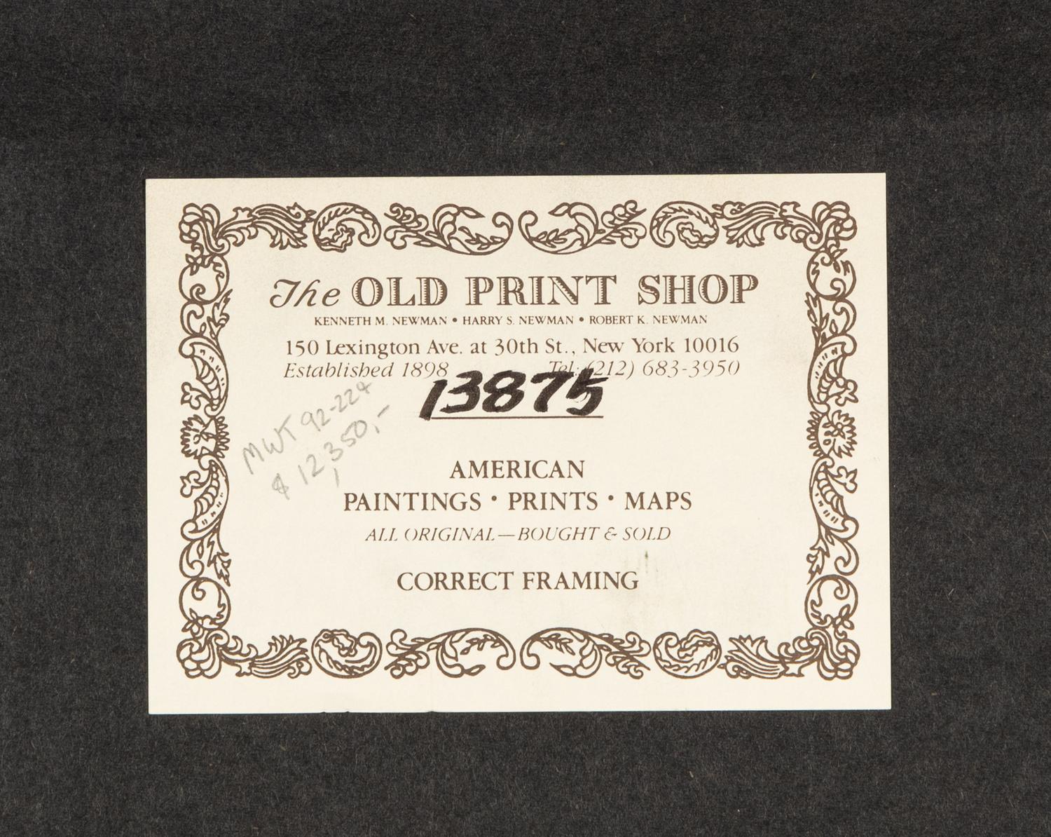 CURRIER and IVES, publishers -- After John Cameron