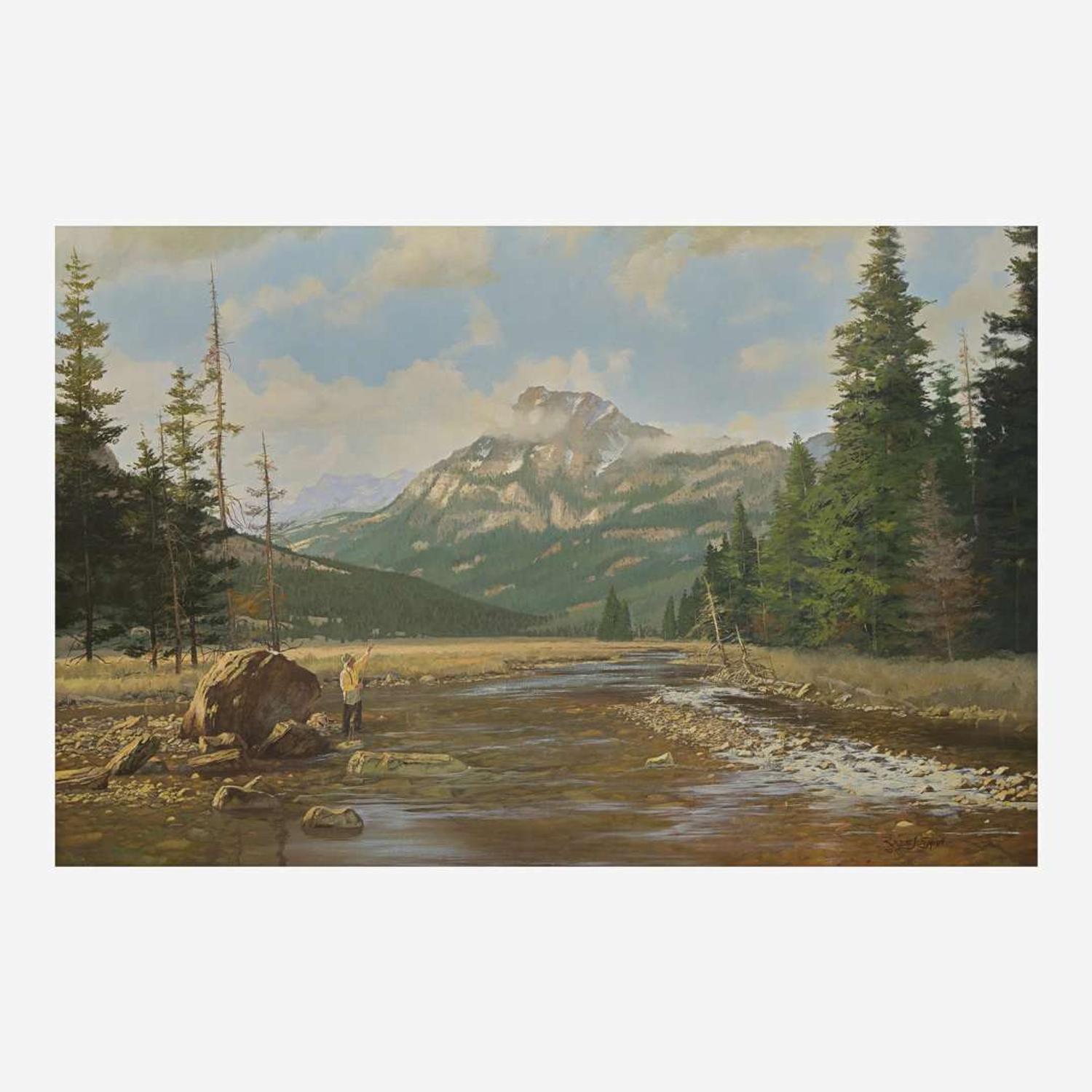 Brett James Smith (American, B. 1958) Fly Fishing