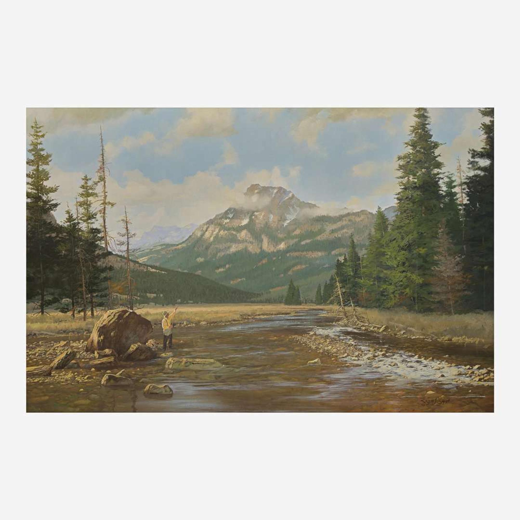 Brett James Smith (American, B. 1958) Fly Fishing