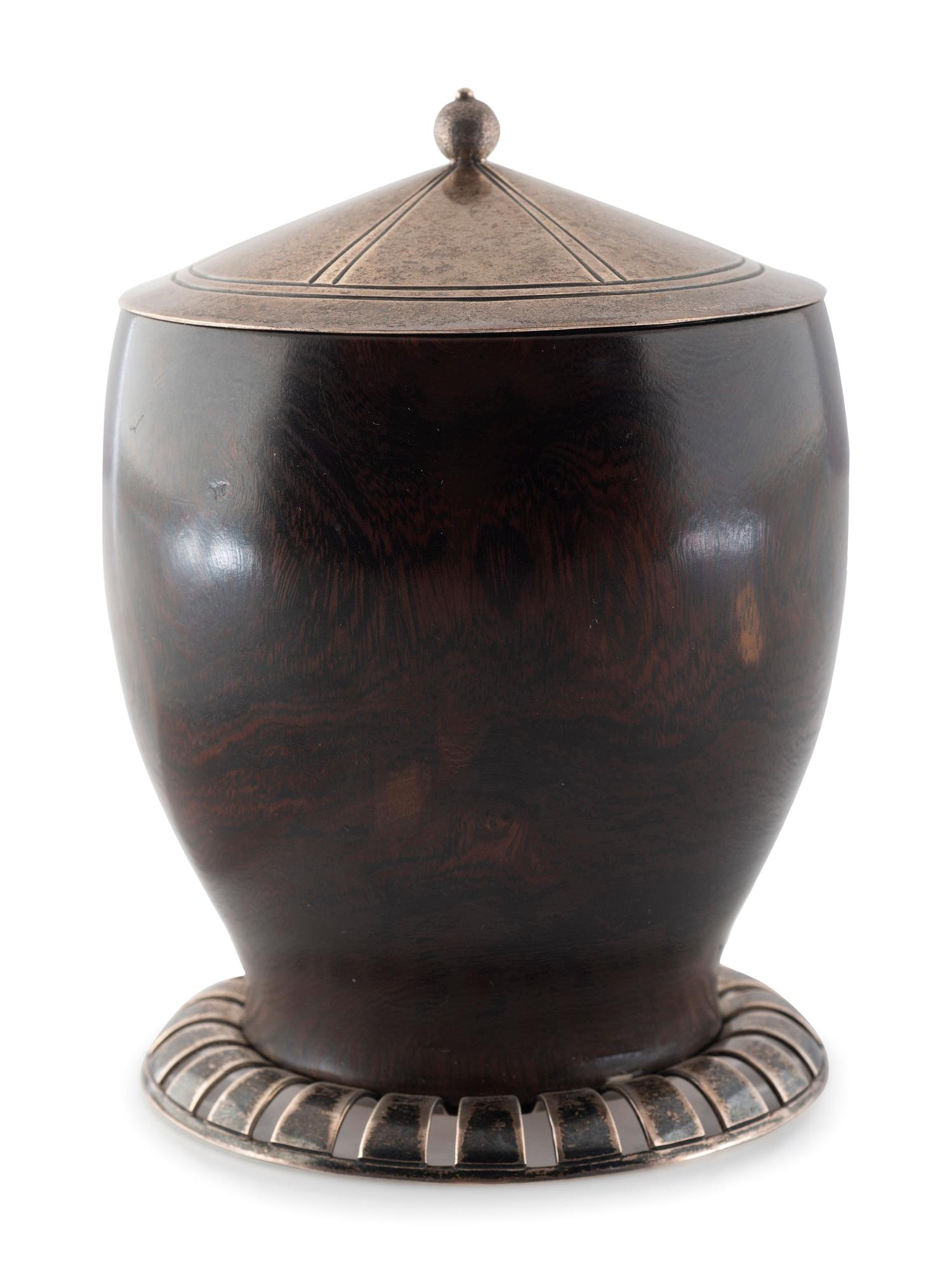 Sterling Silver and Ironwood Lidded Jar