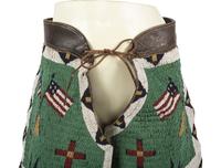 Beaded Hermann Heiser Batwing Chaps, with American Flags