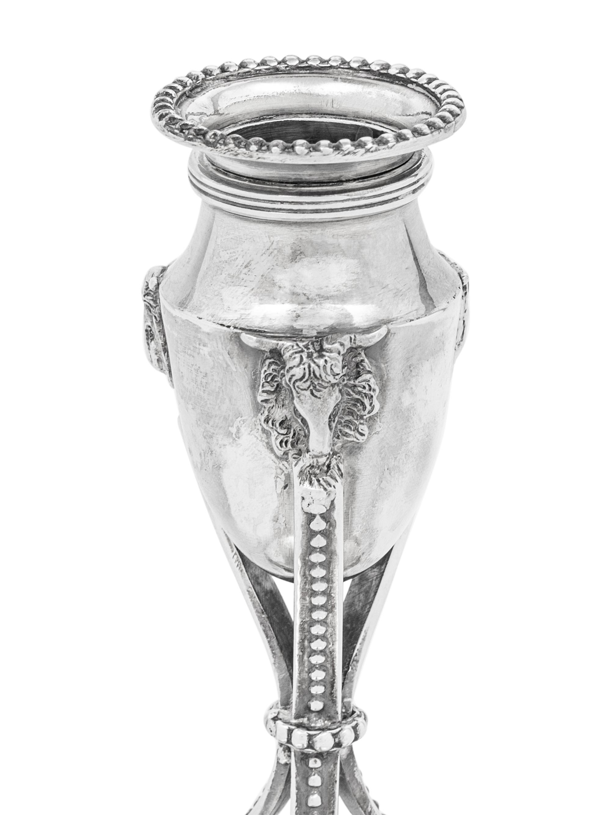 A Set of Six German Silver Candlesticks