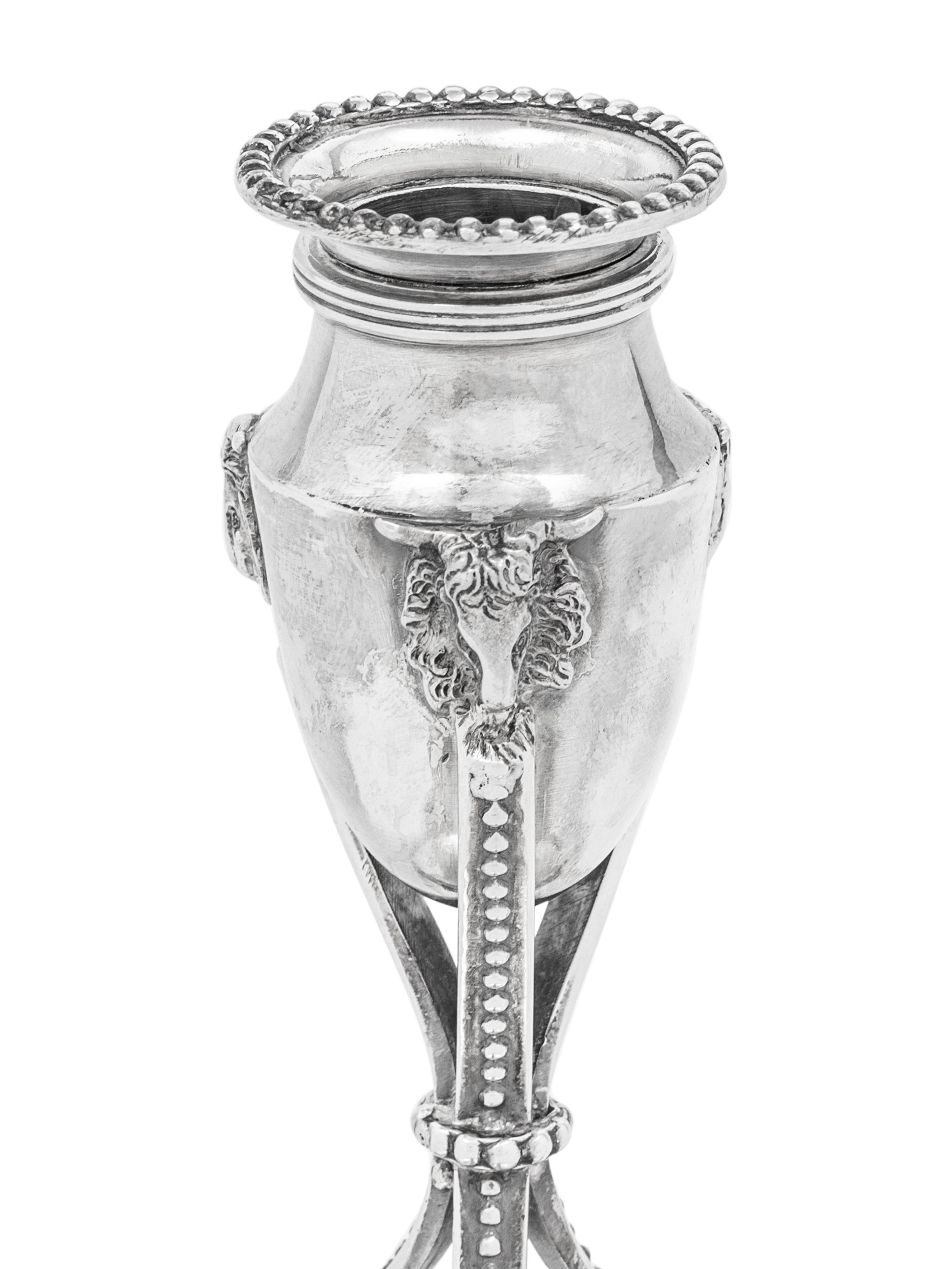 A Set of Six German Silver Candlesticks