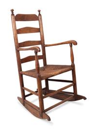 An American Settee and Ladderback Rocker