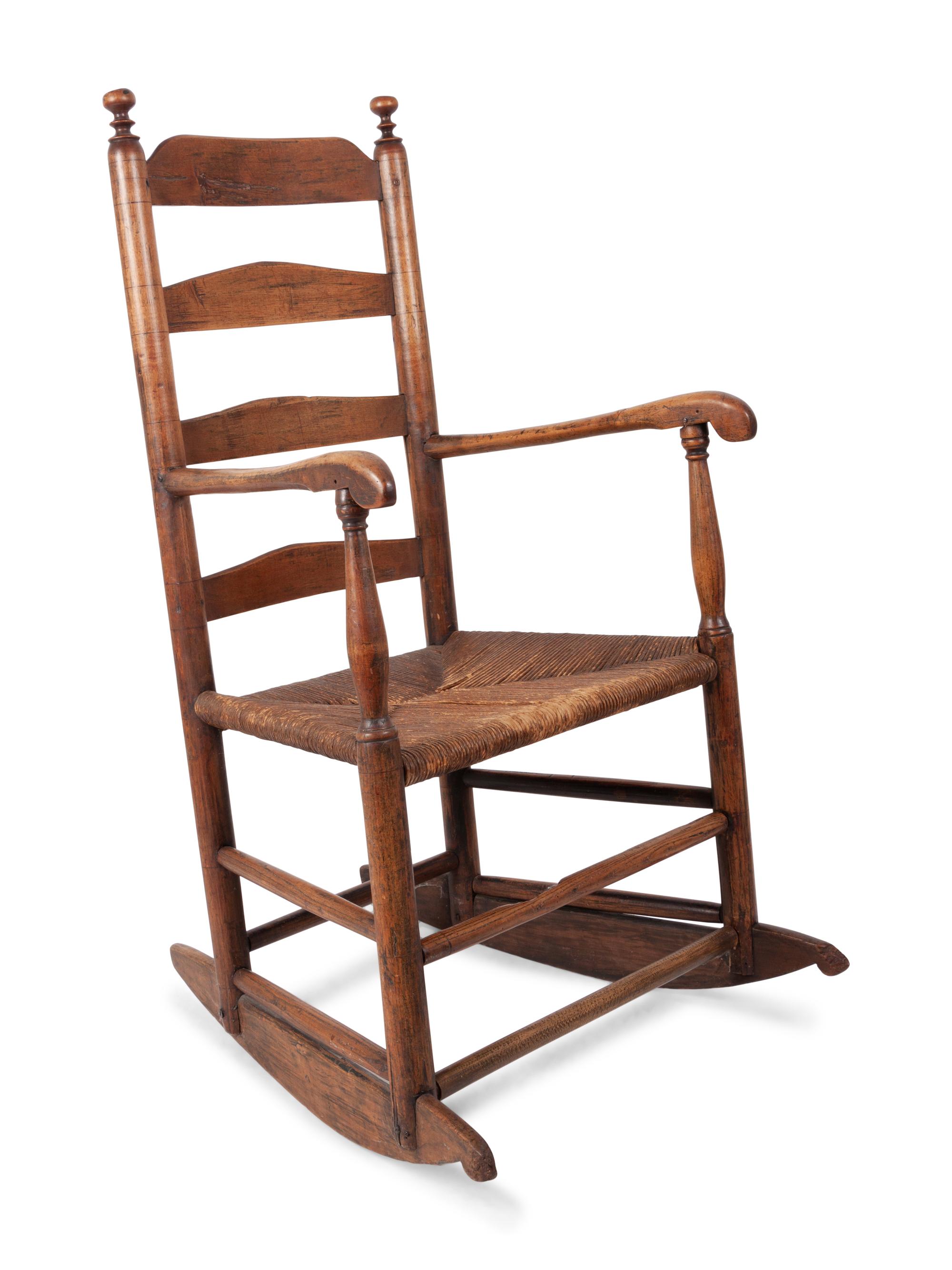 An American Settee and Ladderback Rocker