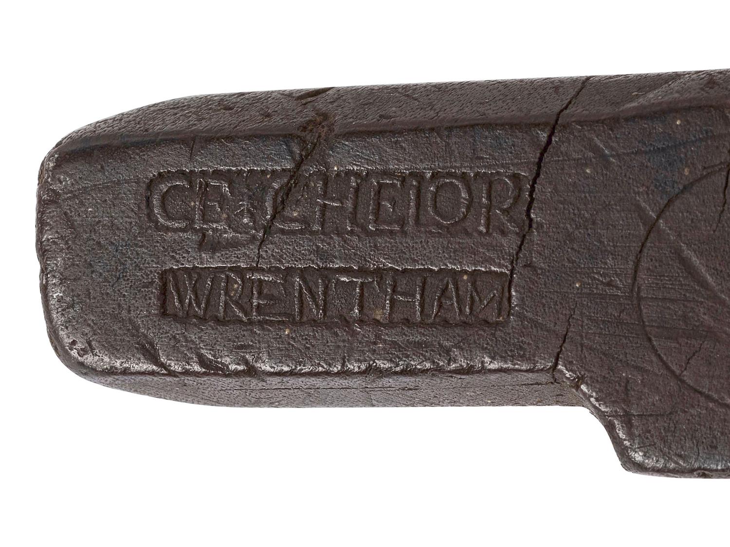 [AFRICAN AMERICANA]. Wood molding plane made by Cesar Chelor (ca 1720-1784), the earliest documented African American planemaker in North America. Wrentham, Massachusetts. Ca 1750s-1780s.