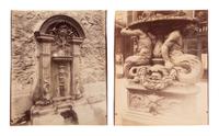 A pair of photographs depicting fountains ( Fontaine, rue Geoffrey Saint-Hilaire , 1905; Fontaine, faubourg Saint-Martin , 1912)