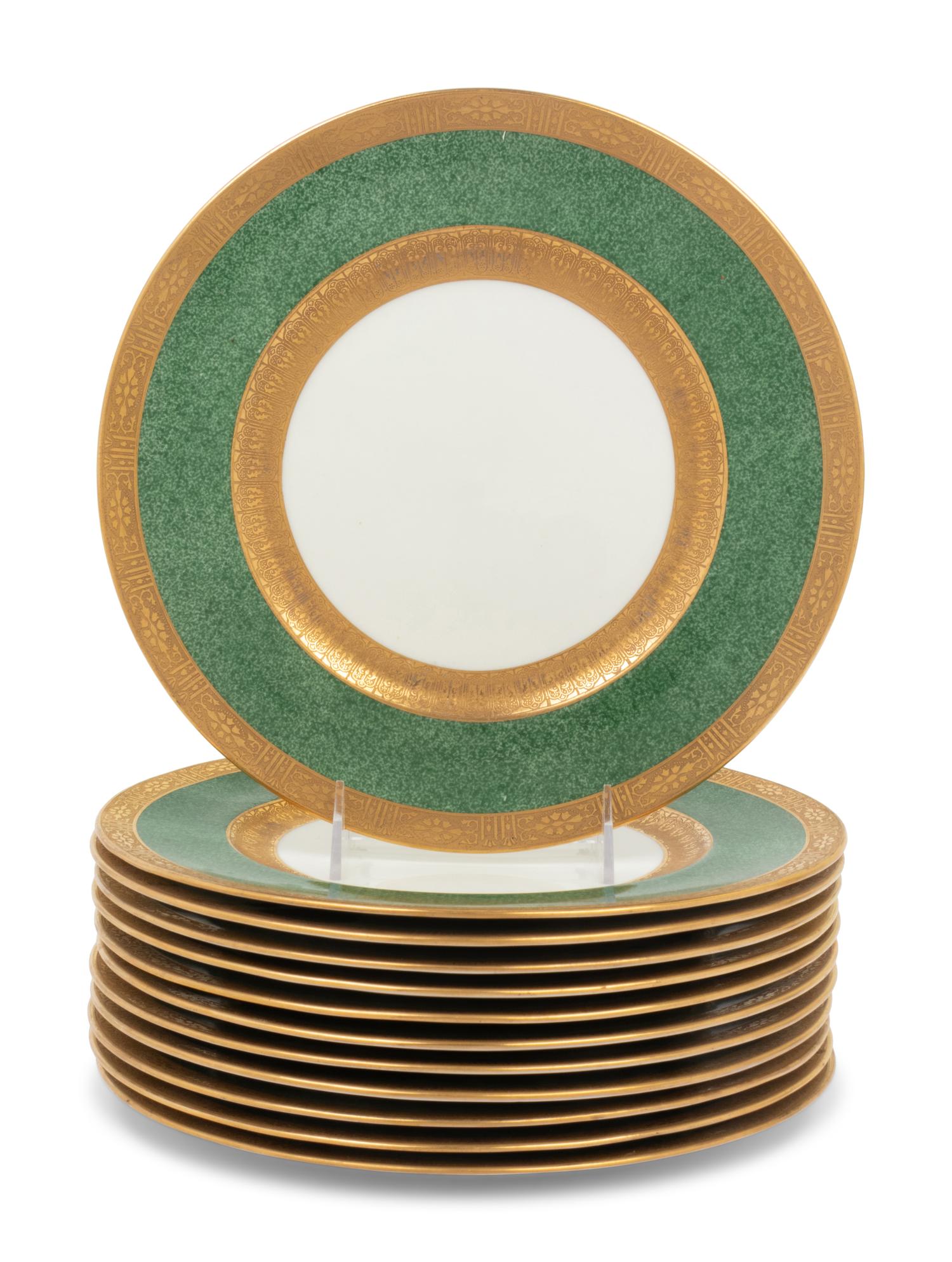 A Set of Twelve Cauldon Porcelain Service Plates Retailed by Tiffany & Co.