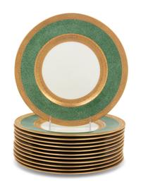 A Set of Twelve Cauldon Porcelain Service Plates Retailed by Tiffany & Co.