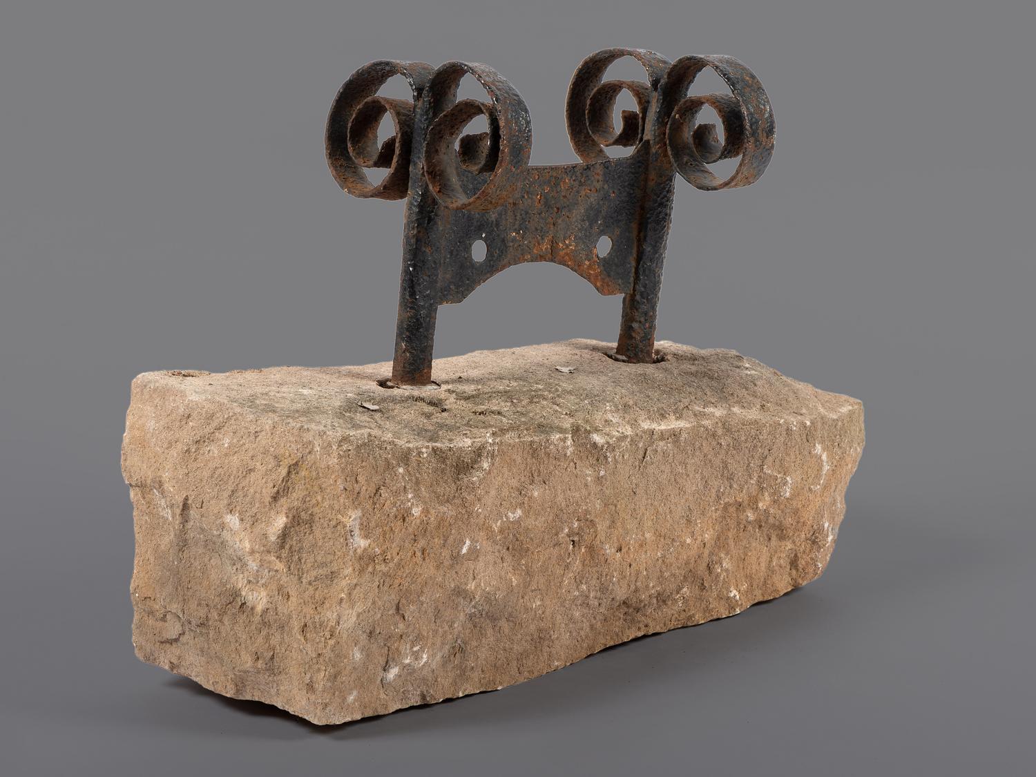 A Wrought Iron 'Ram's Horn' Bootscrape