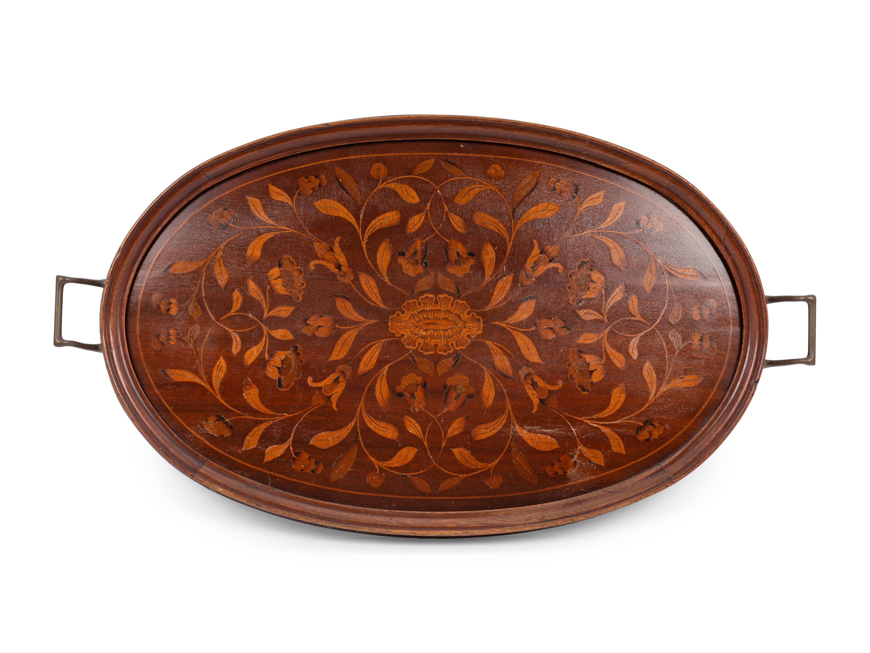 A Dutch Marquetry Serving Tray
