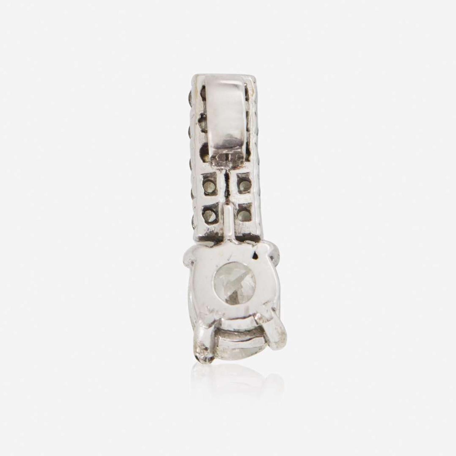 A 14K White Gold and Diamond Pendant 1.07 Carat Oval Cushion Brilliant-Cut Diamond, GIA Certified