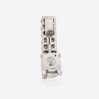 A 14K White Gold and Diamond Pendant 1.07 Carat Oval Cushion Brilliant-Cut Diamond, GIA Certified