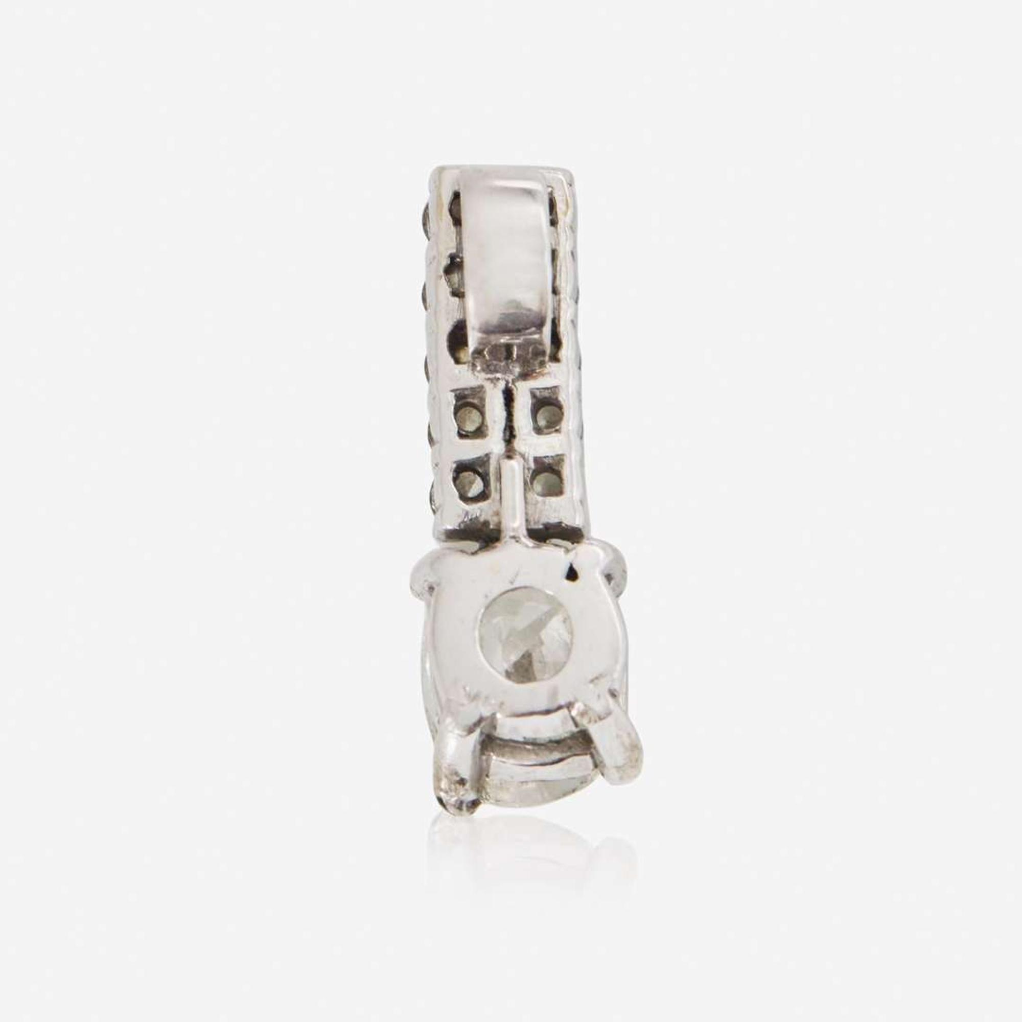A 14K White Gold and Diamond Pendant 1.07 Carat Oval Cushion Brilliant-Cut Diamond, GIA Certified