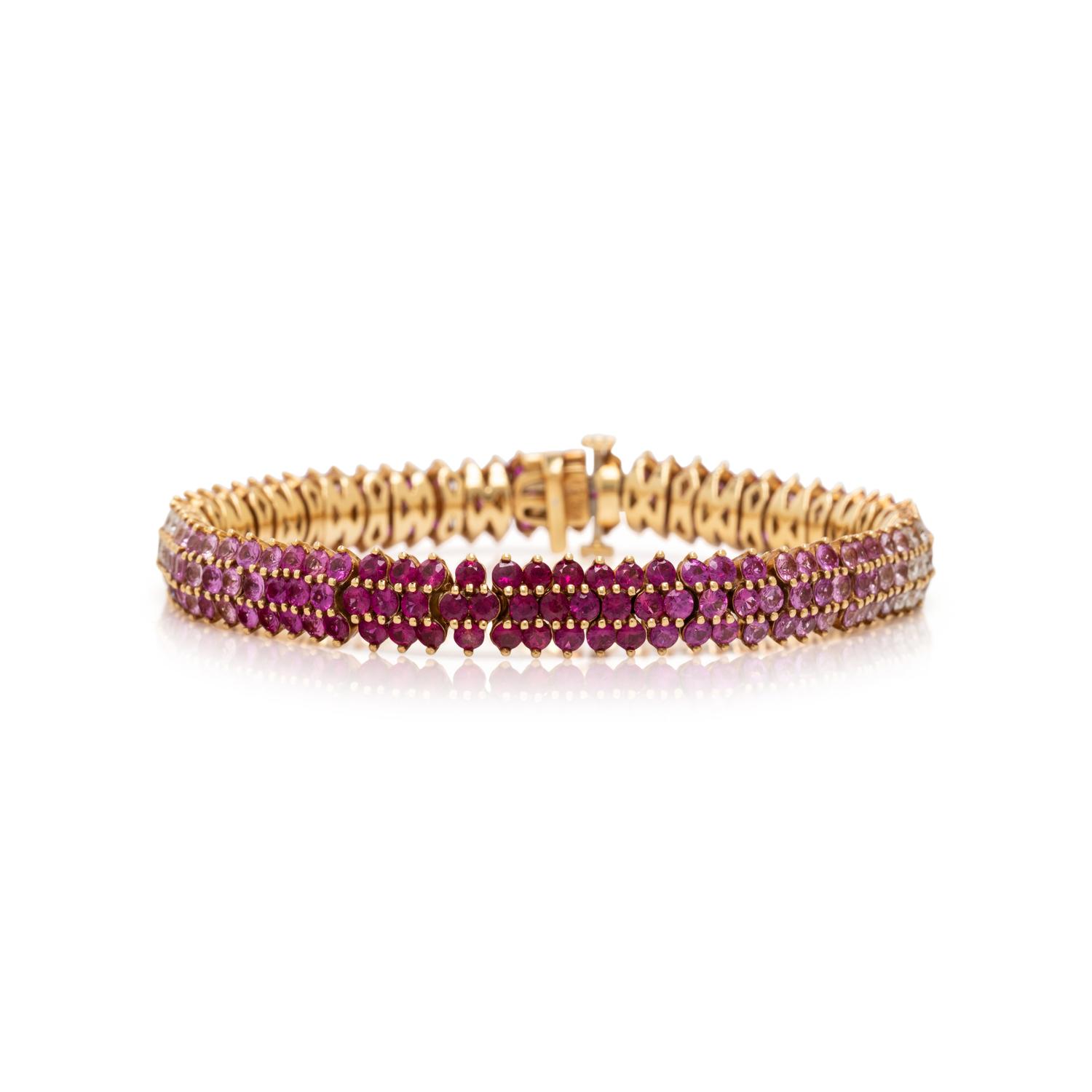 PINK SAPPHIRE AND DIAMOND BRACELET