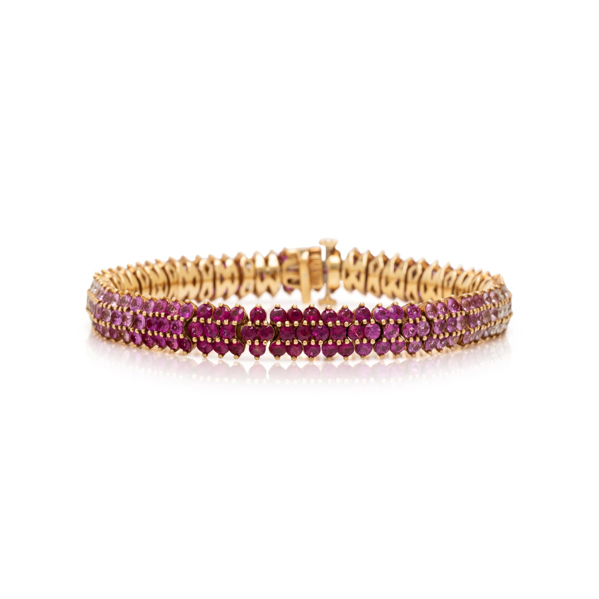 PINK SAPPHIRE AND DIAMOND BRACELET