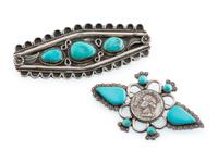 Navajo Silver and Turquoise Pins / Brooches