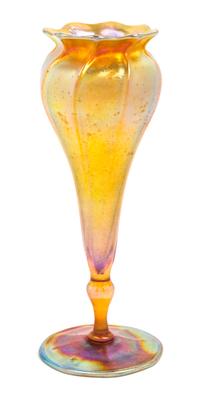 Tiffany Studios, EARLY 20TH CENTURY, Favrile glass vase, of floraform in gold iridescence