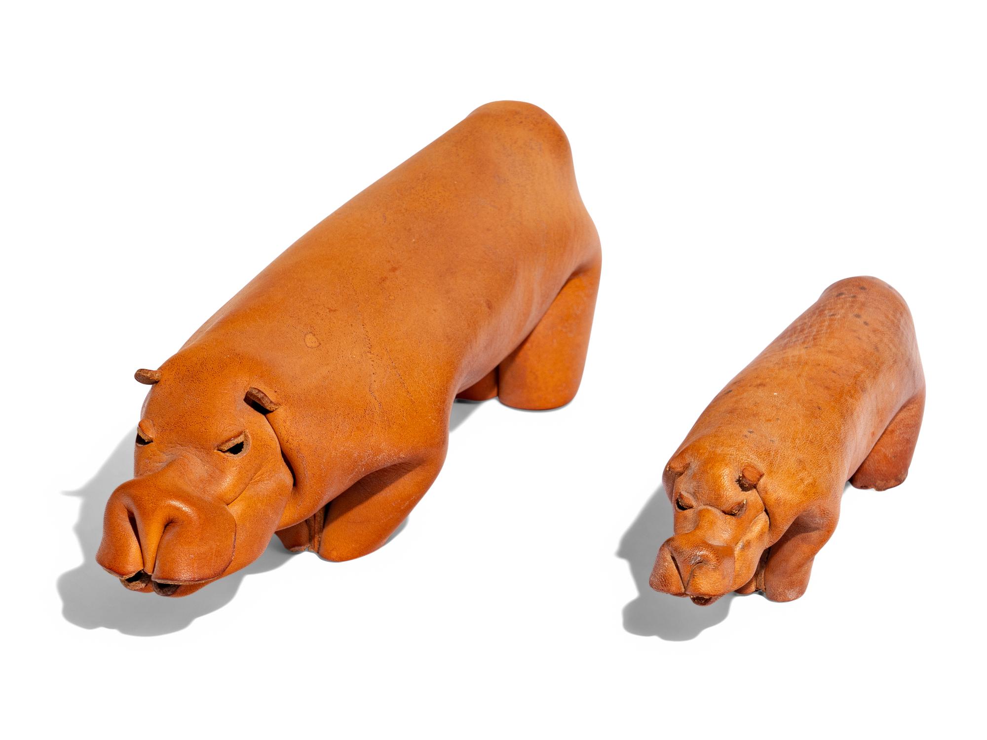 Two Leather Hippos