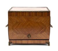 A Louis XVI Style Metal Mounted Cave a Liqueur Height 10 x width 12 1/2 x depth 9 1/4 inches.