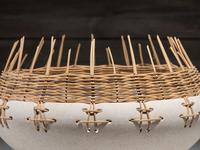 Pottery Bowl with Basketry Rim
