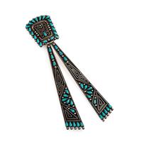 Sterling Silver Overlay and Petit Point Turquoise Necktie