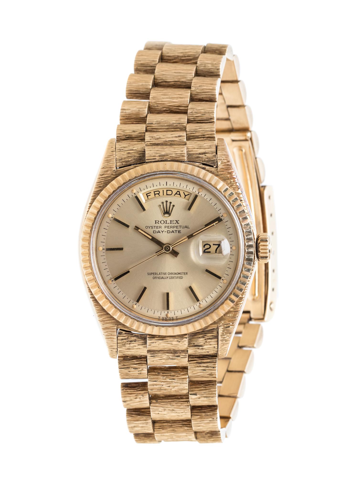 ROLEX, 18K YELLOW GOLD REF. 1803 'OYSTER PERPETUAL DAY-DATE' WRISTWATCH, CIRCA 1969