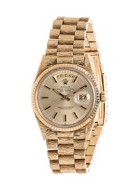 ROLEX, 18K YELLOW GOLD REF. 1803 'OYSTER PERPETUAL DAY-DATE' WRISTWATCH, CIRCA 1969