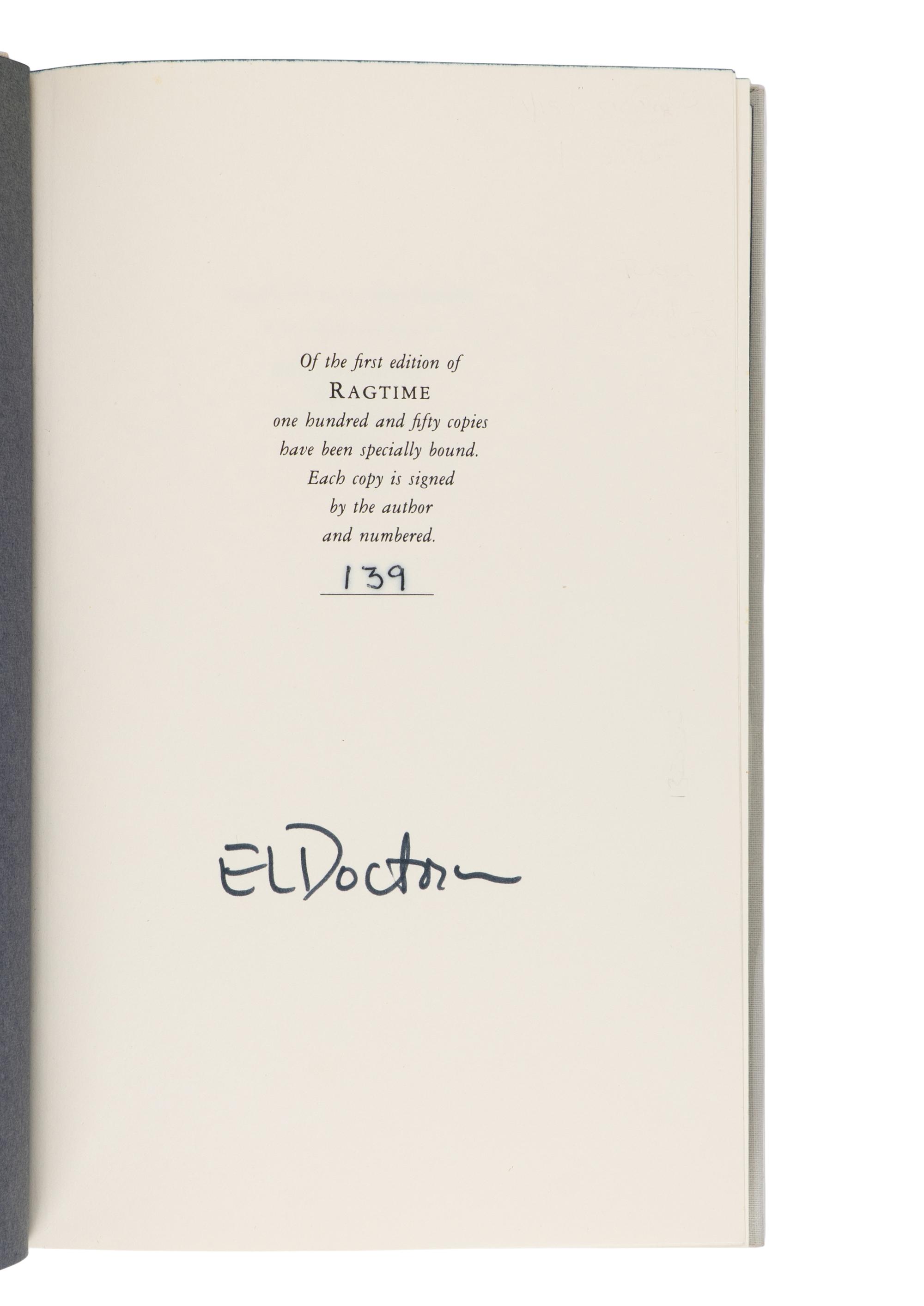 DOCTOROW, Edgar Lawrence (1931-2015). A pair of FIRST EDITIONS, BOTH SIGNED, comprising: