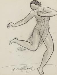 Abraham Walkowitz, (American/Russian,1878-1965), Dancing Figure (Isodora Duncan), 1909