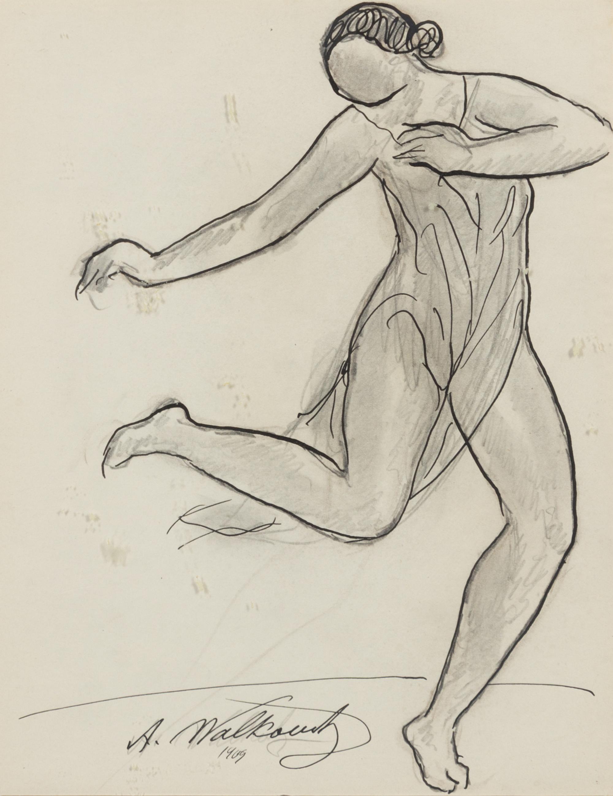 Abraham Walkowitz, (American/Russian,1878-1965), Dancing Figure (Isodora Duncan), 1909