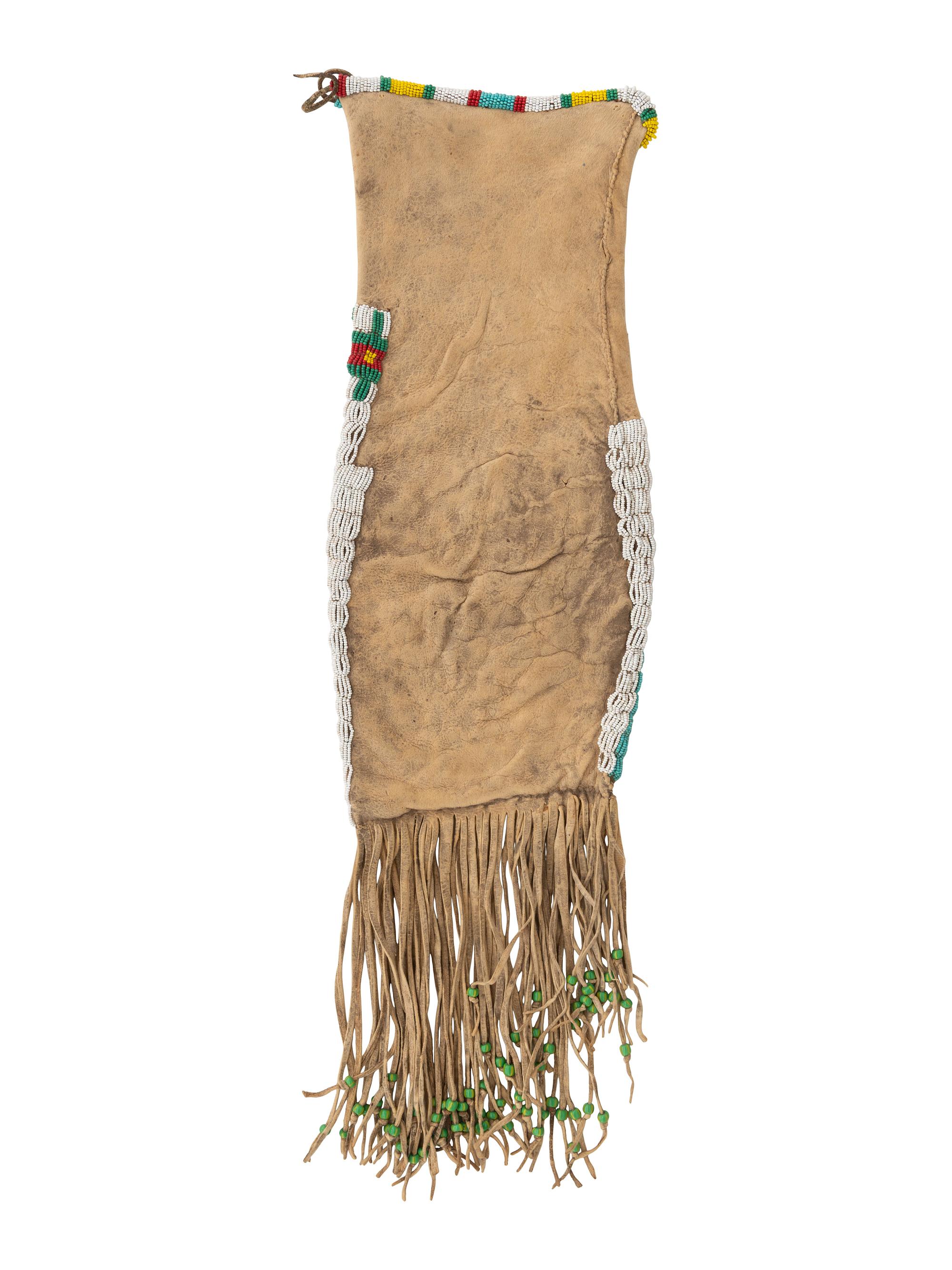 Plains Beaded Hide Tobacco Bag