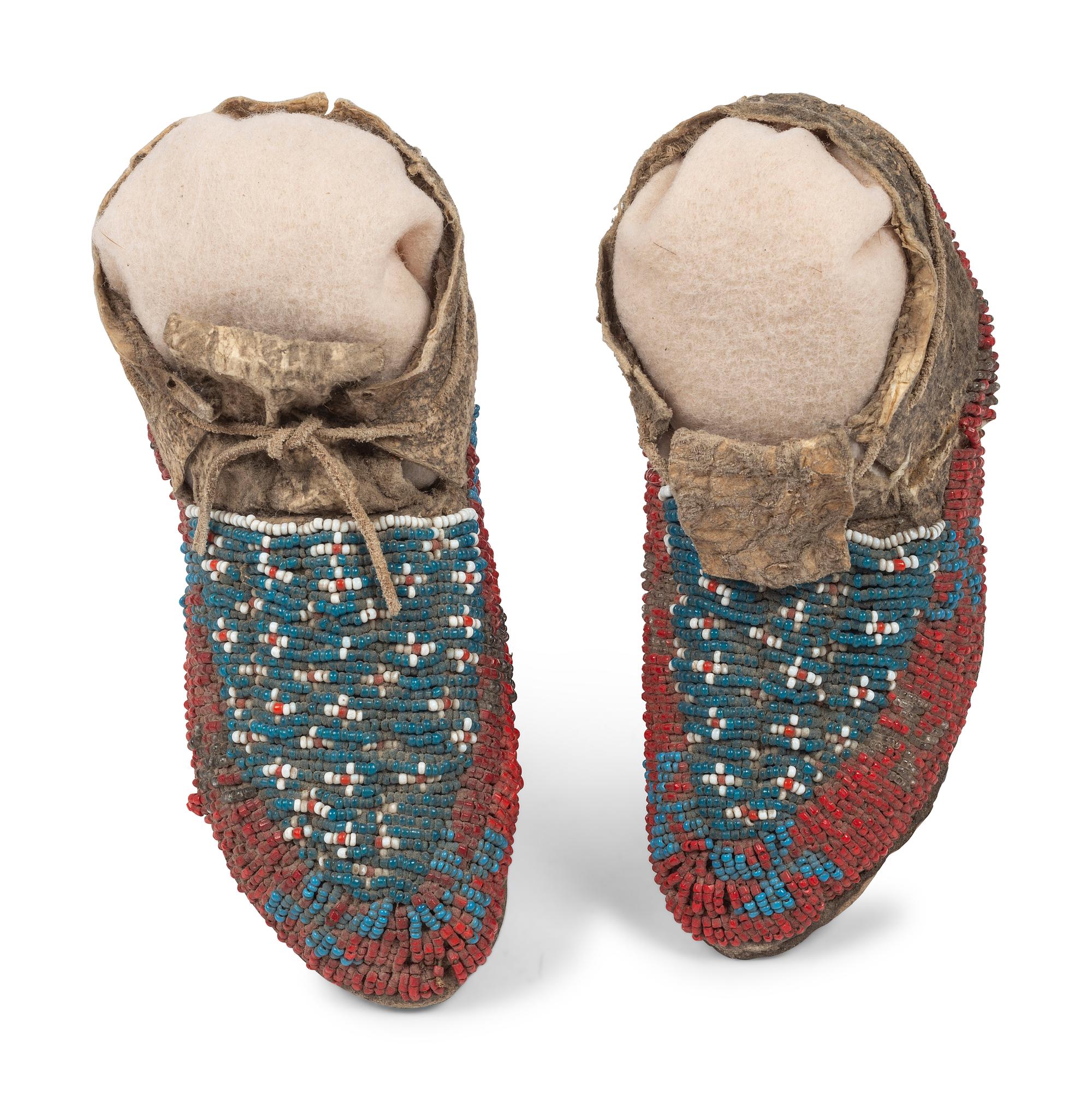 Sioux Beaded Hide Moccasins