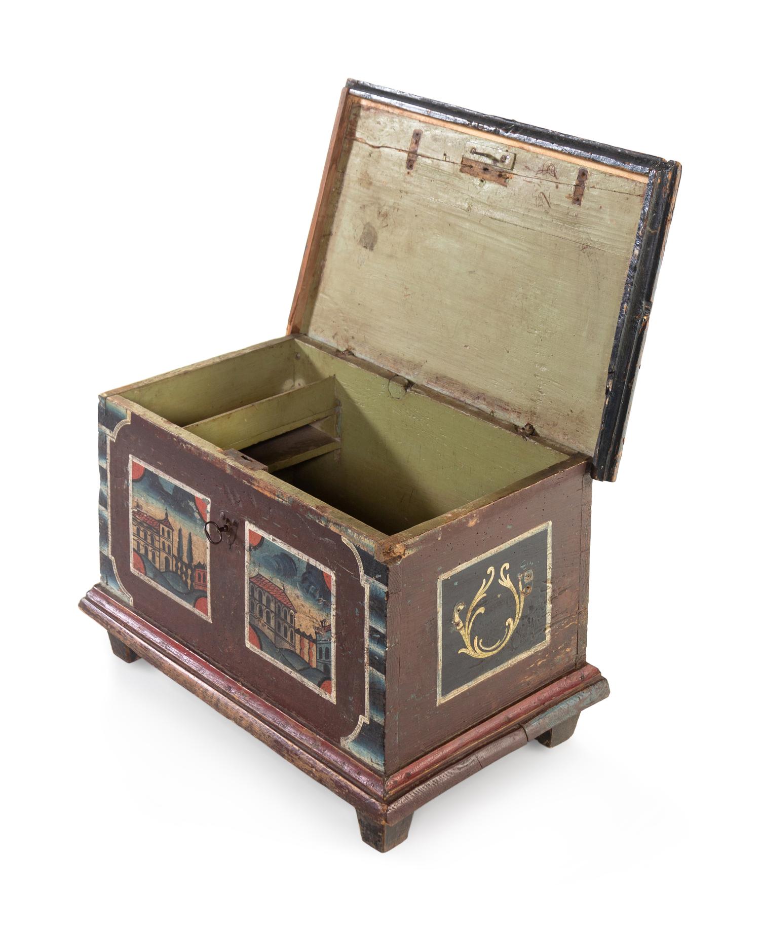 A Continental Painted Pine Blanket Chest