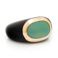 Fidia Gioielli, Yellow Gold and Onyx Ring