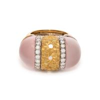 NICHOLAS VARNEY, ROSE QUARTZ AND DIAMOND RING
