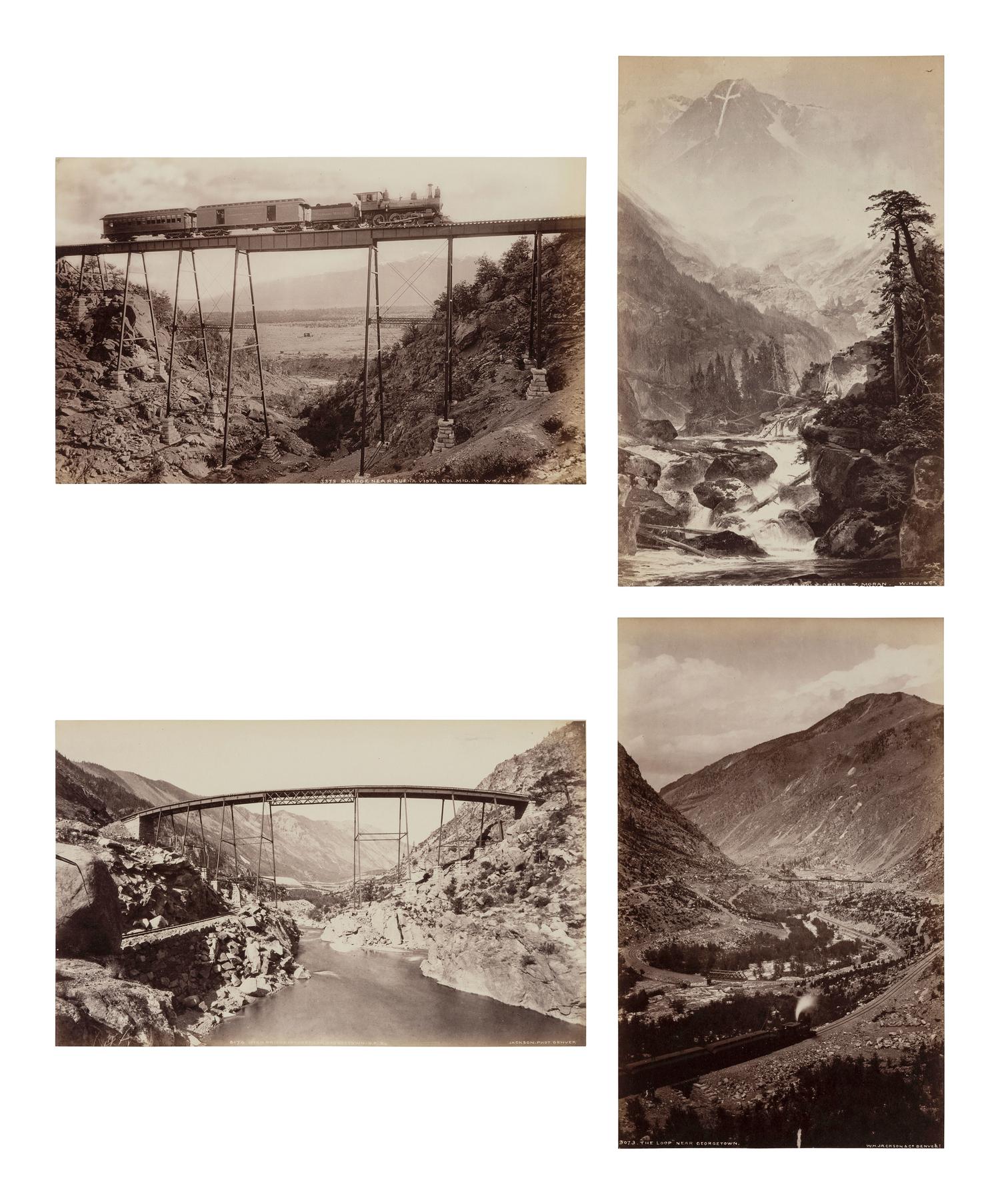 JACKSON, William Henry (1843-1942). Suite of 38 albumen photographs: Rocky Mountain Railroad Album, Steam and Steel Across the Great Divide, Silverton Colorado, Silverton Sultan, 1883.