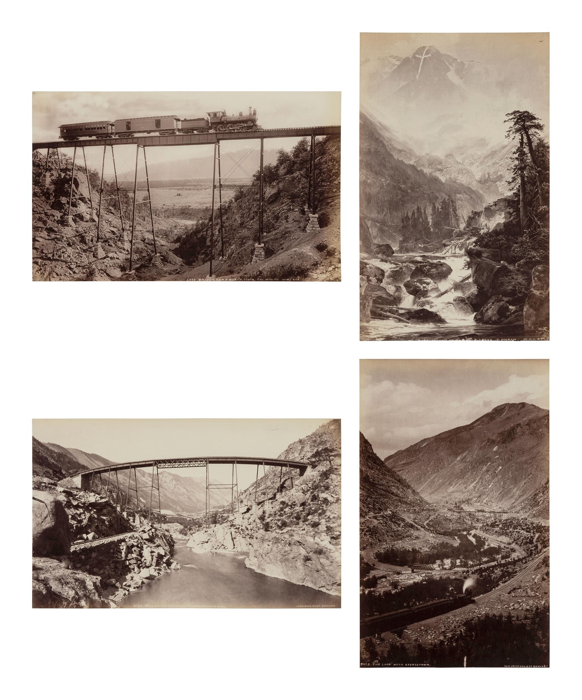 JACKSON, William Henry (1843-1942). Suite of 38 albumen photographs: Rocky Mountain Railroad Album, Steam and Steel Across the Great Divide, Silverton Colorado, Silverton Sultan, 1883.