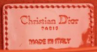 Christian Dior, Mini Lady Dior in Orange Patent Leather & Matching Card Holder