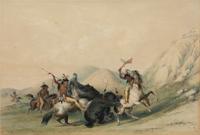 CATLIN, George (1796-1872), after Attacking the Grizzly Bear (Plate 19)