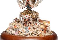 A Victorian Shell Encrusted Bouquet of Flowers