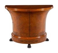 An Empire Style Parcel Ebonized Burlwood Side Cabinet