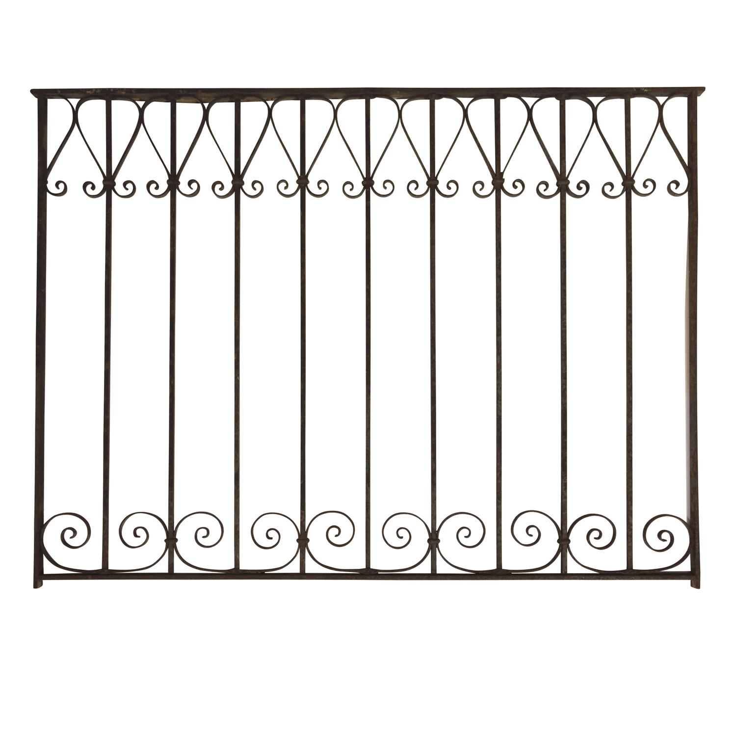 A Wrought Iron Grill from the Fisher Building, Chicago, IL. 42.5" W x 1" D x 33" H — United States, 1896