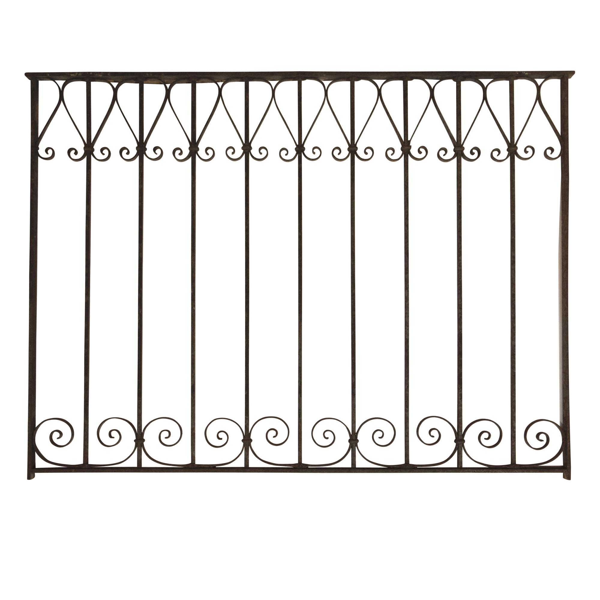 A Wrought Iron Grill from the Fisher Building, Chicago, IL. 42.5" W x 1" D x 33" H — United States, 1896
