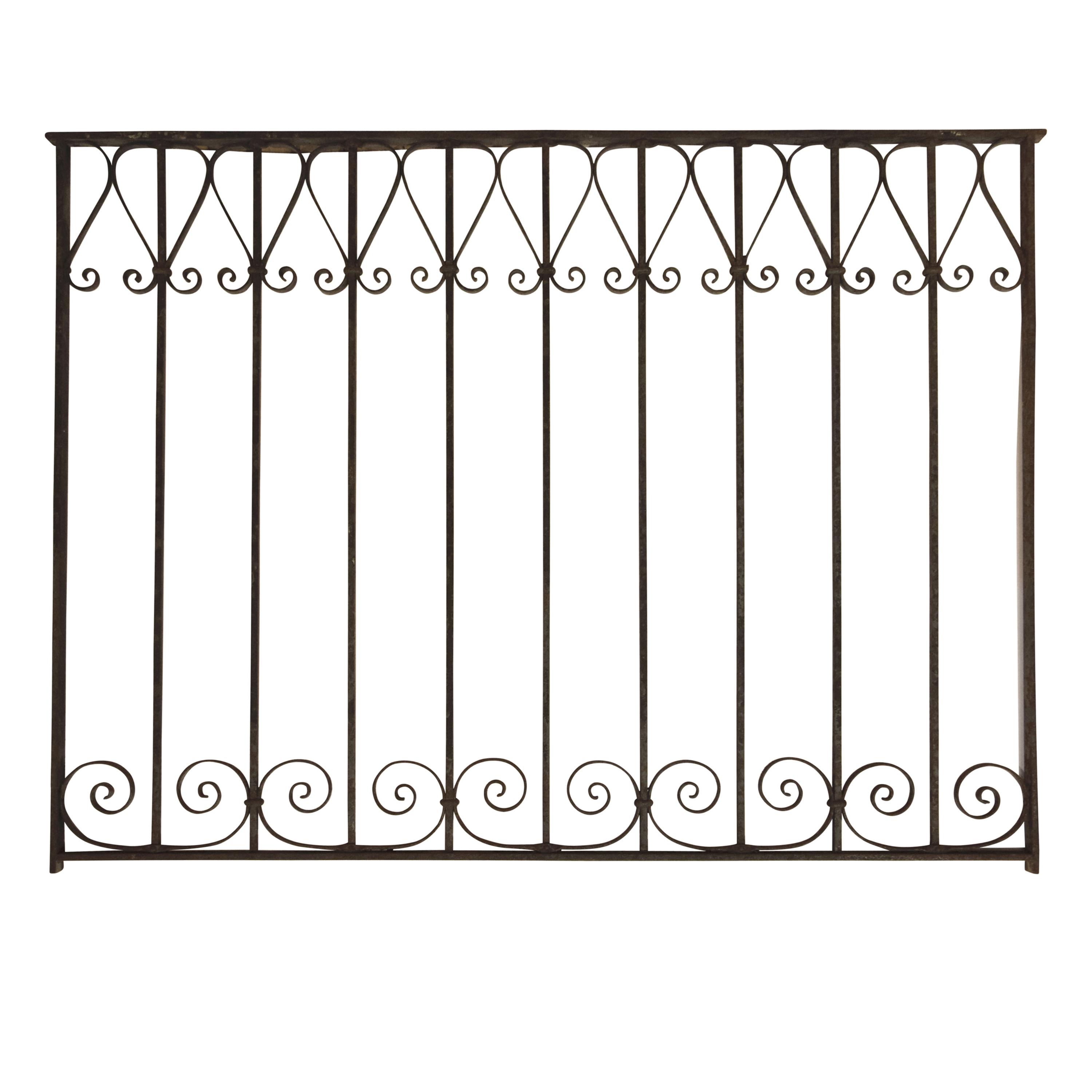 A Wrought Iron Grill from the Fisher Building, Chicago, IL. 42.5" W x 1" D x 33" H — United States, 1896