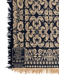 Two Cotton and Wool Jacquard Coverlets