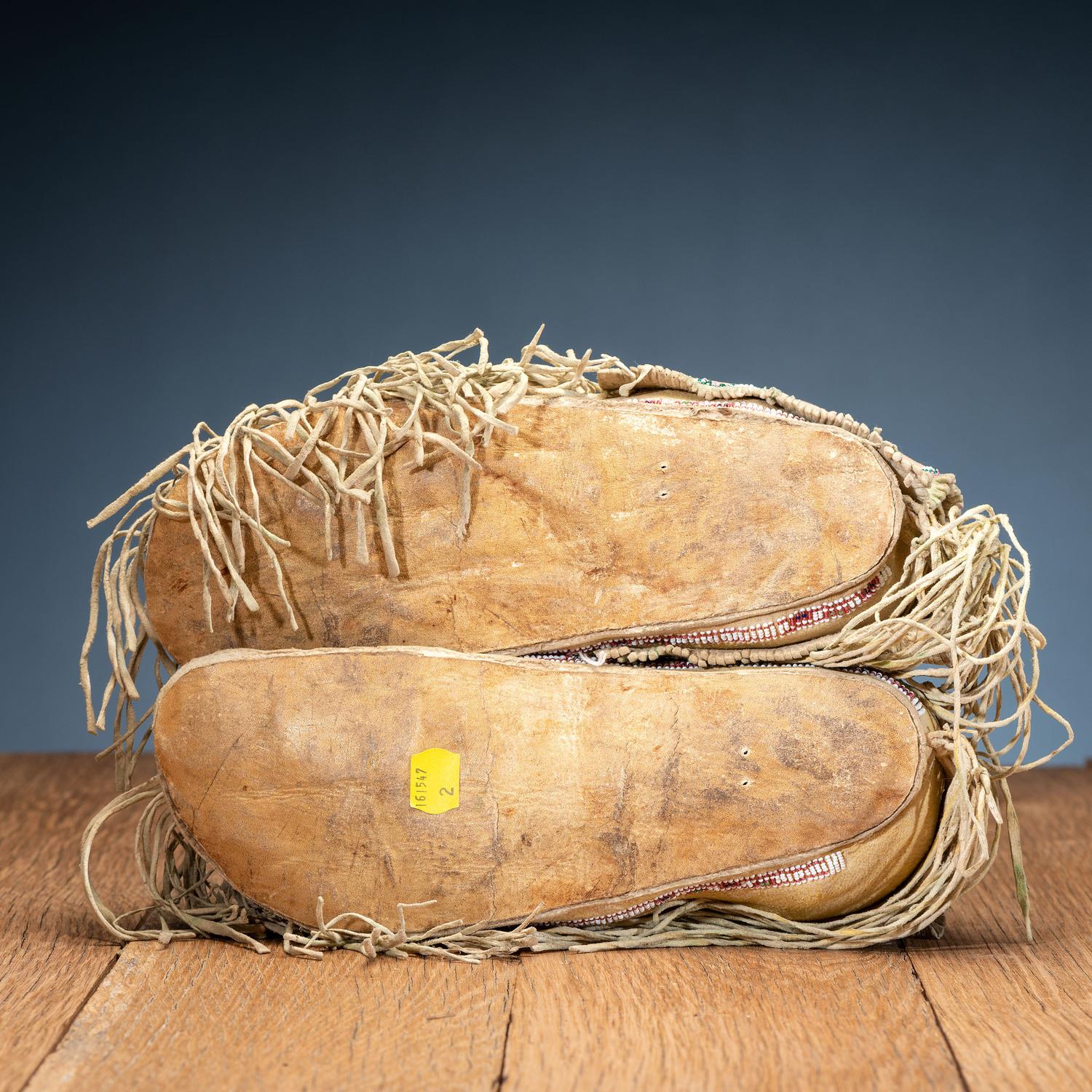 Kiowa Beaded Hide Moccasins