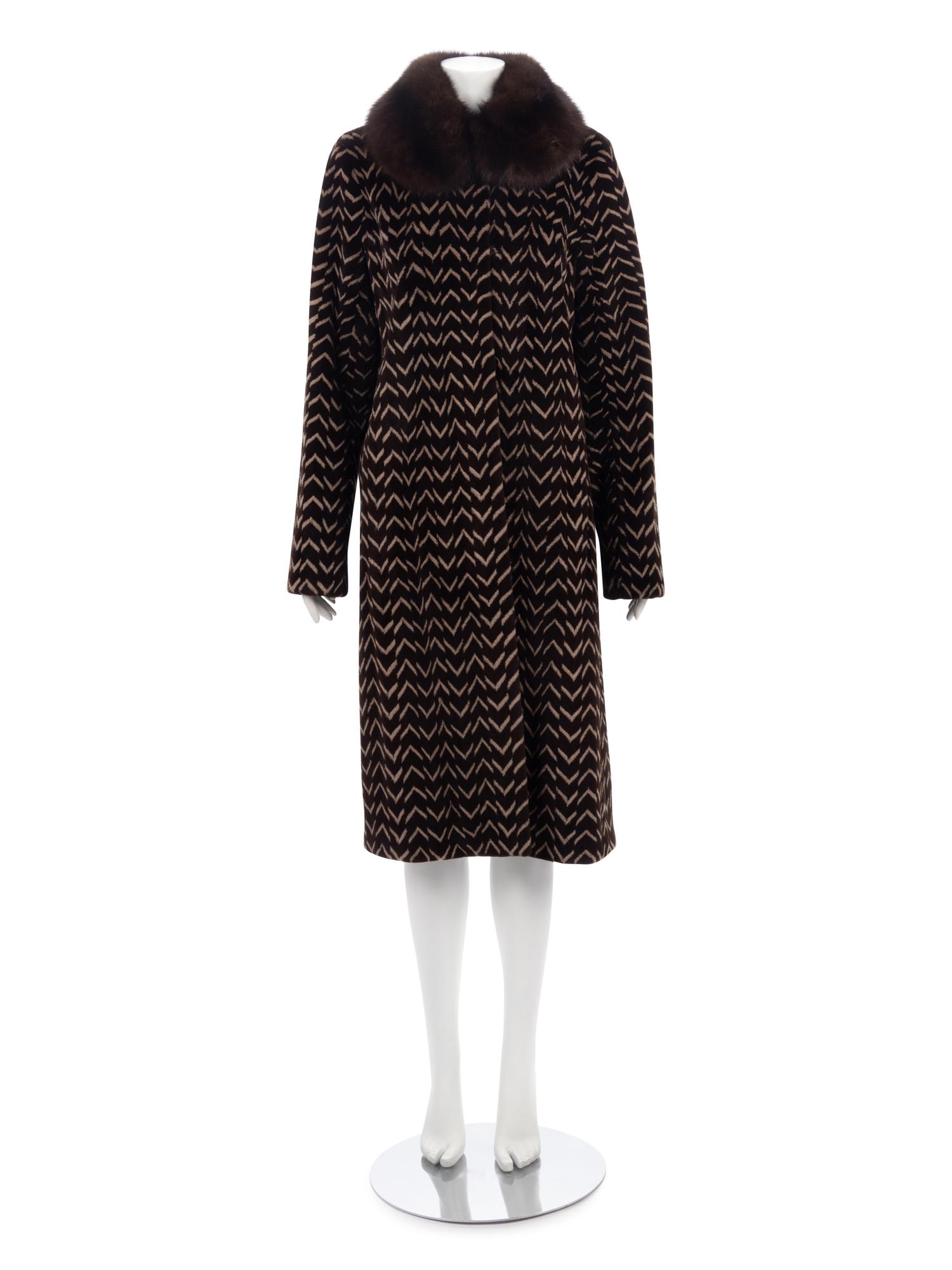 J. Mendel Sheared Mink and Sable Fur Coat