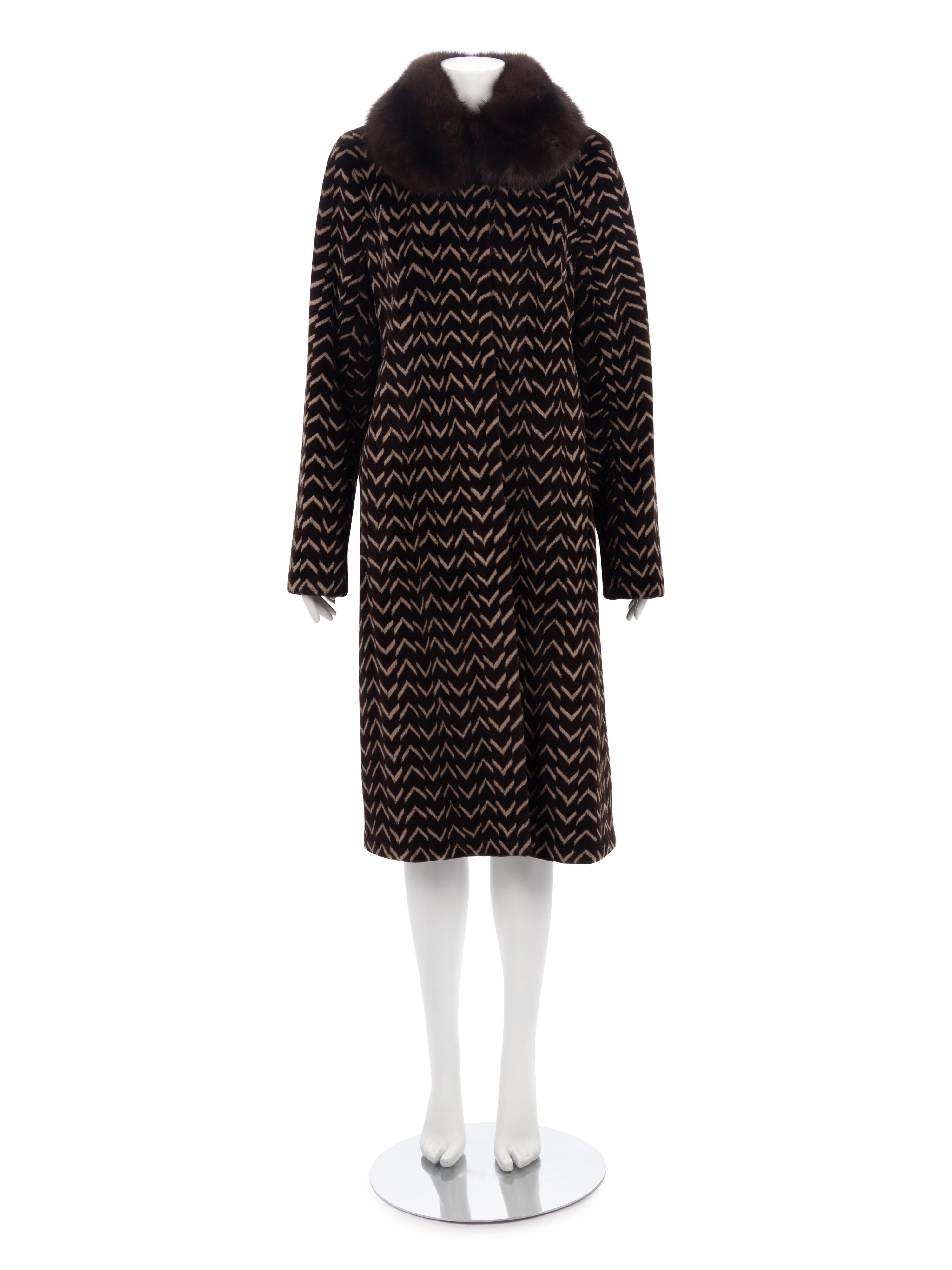 J. Mendel Sheared Mink and Sable Fur Coat