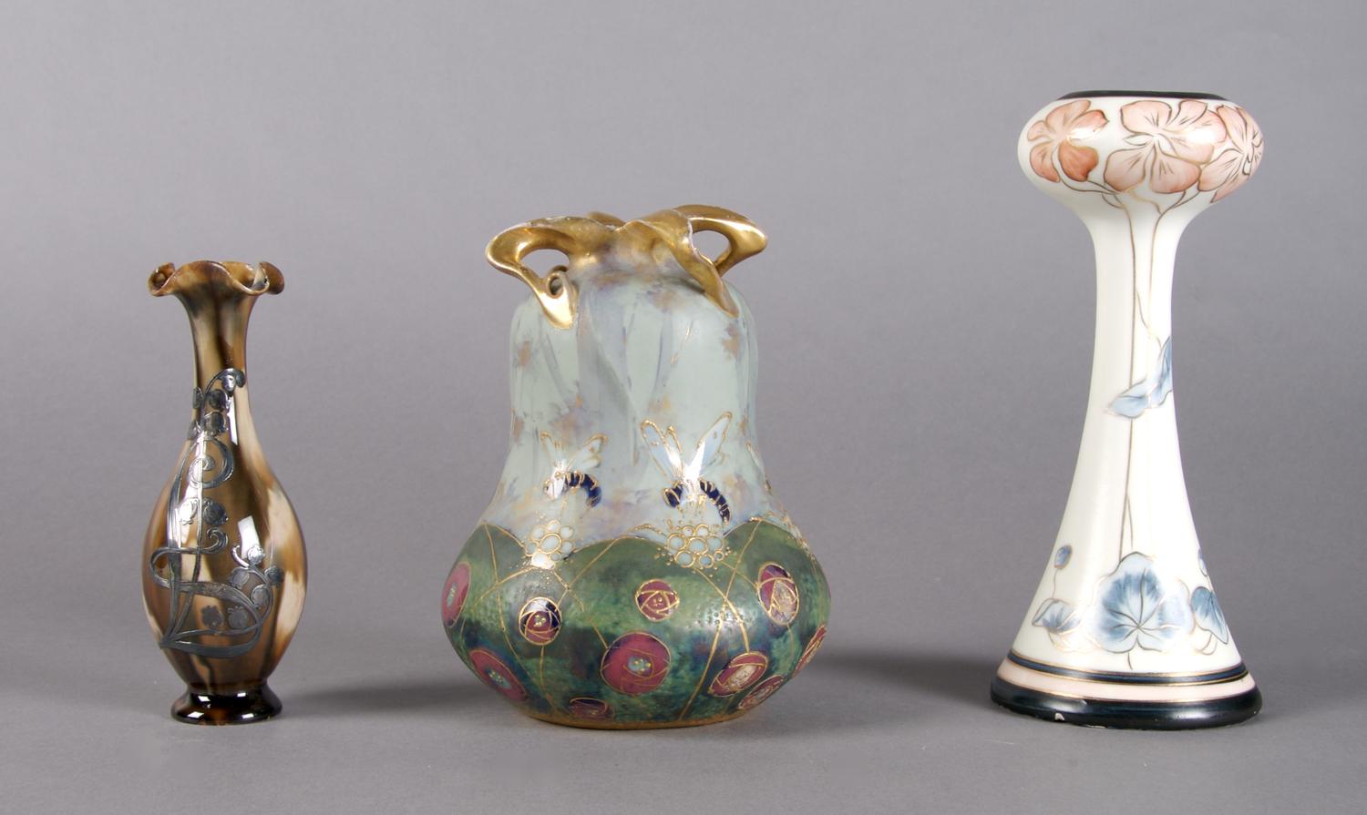 An Amphora Ceramic Vase, Height of first 6 inches.